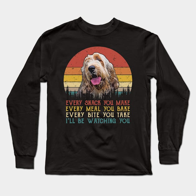 Vintage Every Snack You Make Every Meal You Bake Otterhound Long Sleeve T-Shirt by SportsSeason